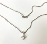 Princess-Cut Diamond Solitaire Pendant in 14k White Gold - Thenetjeweler