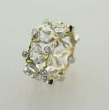 Marquise and Round Diamond Ring Band 14K Two-Tone Gold - Thenetjeweler