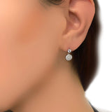 Round Drop Earrings Silver - Thenetjeweler