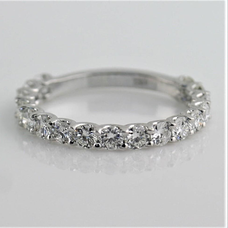 1.00 cwt Diamond Semi Eternity Ring Band 18K White Gold - Thenetjeweler