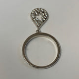 Open Teardrop Dangle Ring Sterling Silver - Thenetjeweler