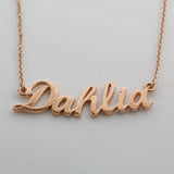 Personalized Name Necklace Dahlia 14K Pink Gold - Thenetjeweler
