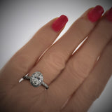Oval Diamond Halo Engagement Ring 18K White Gold - Thenetjeweler