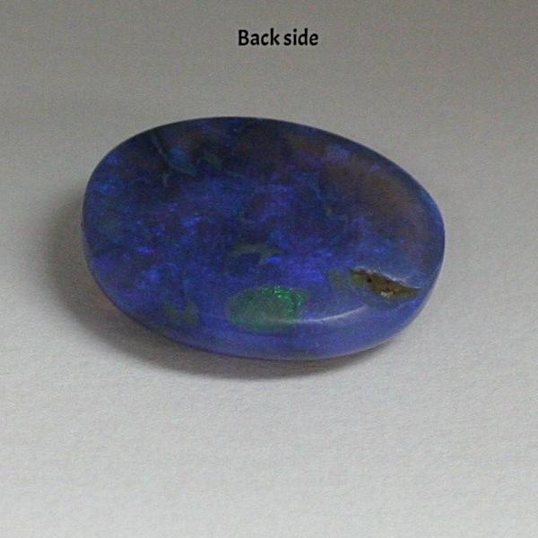 6.03ct Australian Bright Black Opal Oval Cabochon Semi Crystal - Thenetjeweler