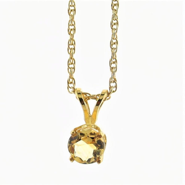 Citrine Pendant Necklace 14K Yellow Gold - Thenetjeweler