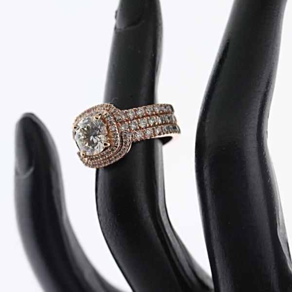 Round Diamond Cushion Halo Ring Pink Gold - Thenetjeweler