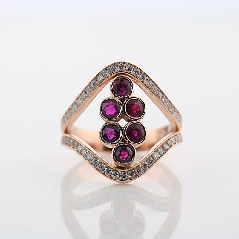 Ruby and Diamond Ring Rose Gold - Thenetjeweler