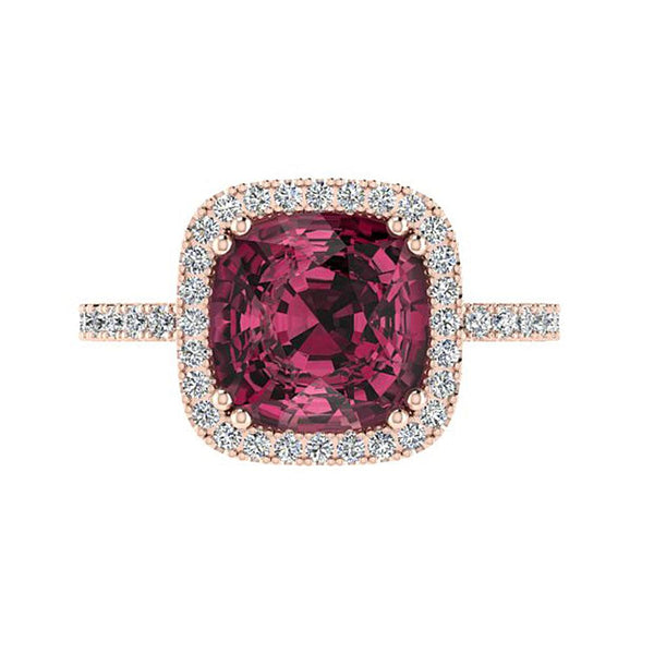 Cushion-cut Gemstone and Diamond Ring - Thenetjeweler