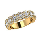 Halo Diamond Semi Eternity Ring 18K Gold - Thenetjeweler