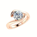 Twist Solitaire Diamond Engagement Ring 18K Gold - Thenetjeweler