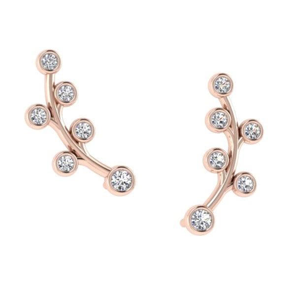 Climber Diamond Earrings 14K White Gold - Thenetjeweler