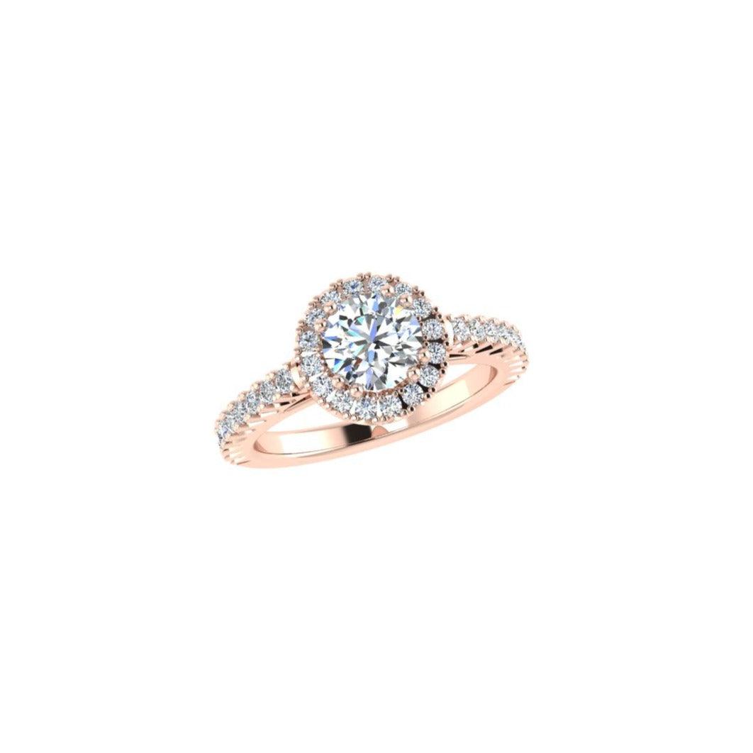 Round Halo Diamond Engagement Ring 0.43 ct.tw. - Thenetjeweler