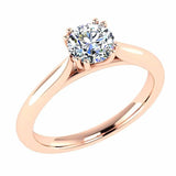Round Solitaire Diamond Engagement Ring 18K Gold - Thenetjeweler