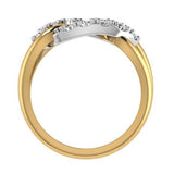 Two Tone Looped Design Ring 14K Gold - Thenetjeweler