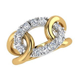 Two Tone Looped Design Ring 14K Gold - Thenetjeweler