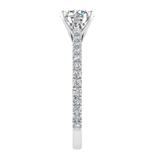 Round Diamond Side Stone Engagement Ring 18K Gold (0.33 ct. tw) - Thenetjeweler