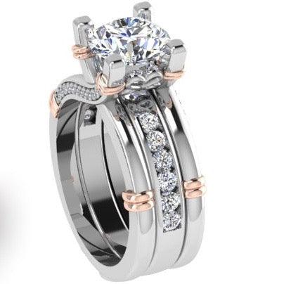 Engagement ring and Wedding band Set - Thenetjeweler