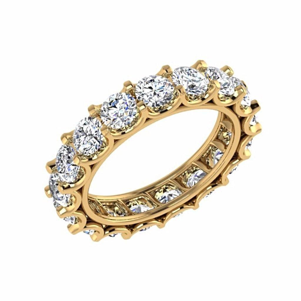 Round Diamond Eternity Band Ring, 3.40 ct.tw 18K Gold - Thenetjeweler