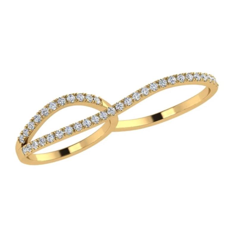 Diamond Two Finger Ring - Thenetjeweler