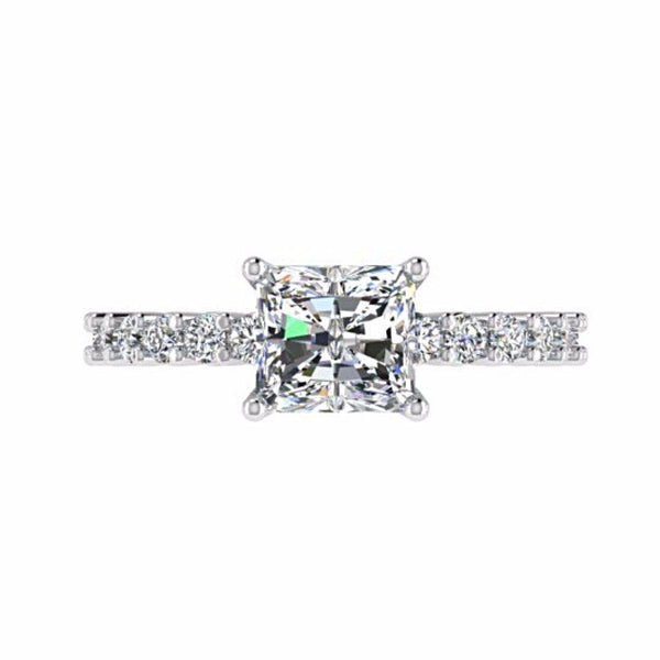 Princess cut with side stones on sale