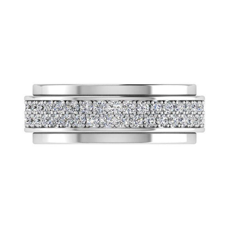 Double Row Diamond Eternity Ring 18K Gold (1.21 ct. tw) - Thenetjeweler