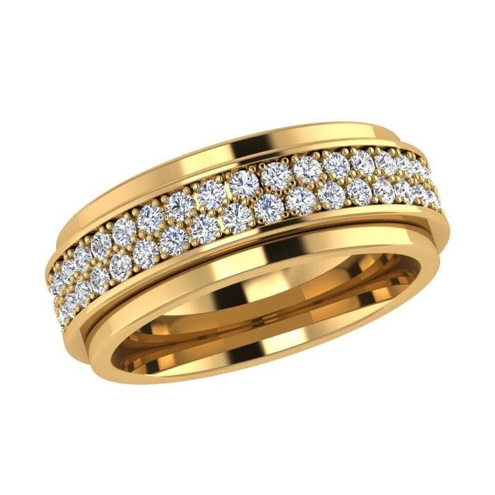 Double Row Diamond Eternity Ring 18K Gold (1.21 ct. tw) - Thenetjeweler