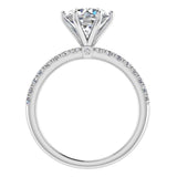 Round Diamond Side Stone Engagement and Eternity Ring Set 18K Gold - Thenetjeweler