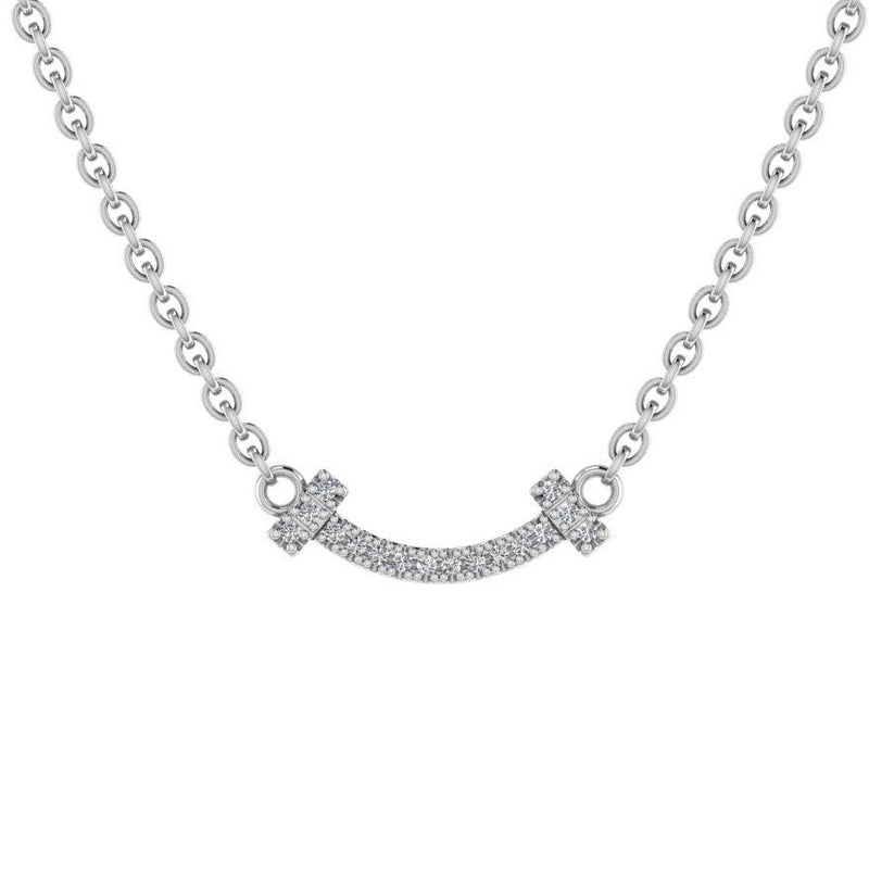 Smile Bar Diamond Necklace 14K Gold - Thenetjeweler