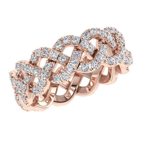 Pave Diamond Twist Eternity Ring Band 18K Gold (1.20 ct. tw.) - Thenetjeweler