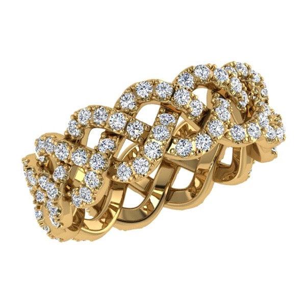 Pave Diamond Twist Eternity Ring Band 18K Gold (1.20 ct. tw.) - Thenetjeweler