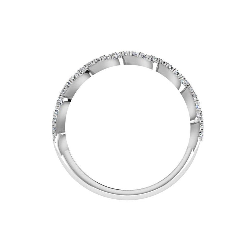 Twist Diamond Semi Eternity Wedding Band 14k 18K Gold  (0.26CT) - Thenetjeweler