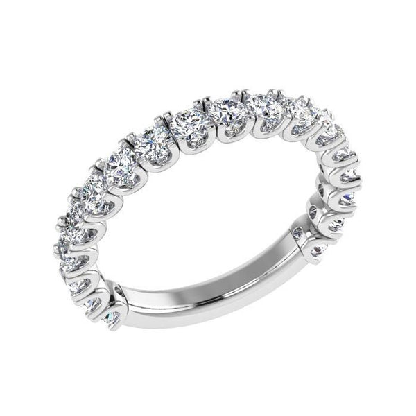 Diamond Semi Eternity Ring Band 18K Gold (1.06 ct. tw) - Thenetjeweler