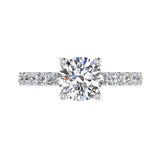 Round Diamond Engagement Ring with Heart Basket 18K Gold - Thenetjeweler
