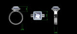 Princess Halo Diamond Engagement Ring 18K Gold - Thenetjeweler