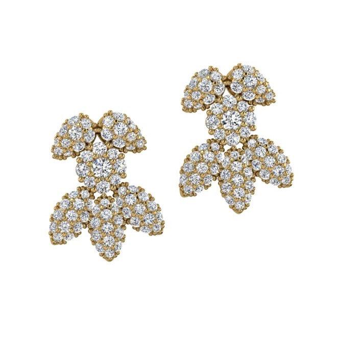 Snowflake Diamond Earrings 18K Gold - Thenetjeweler
