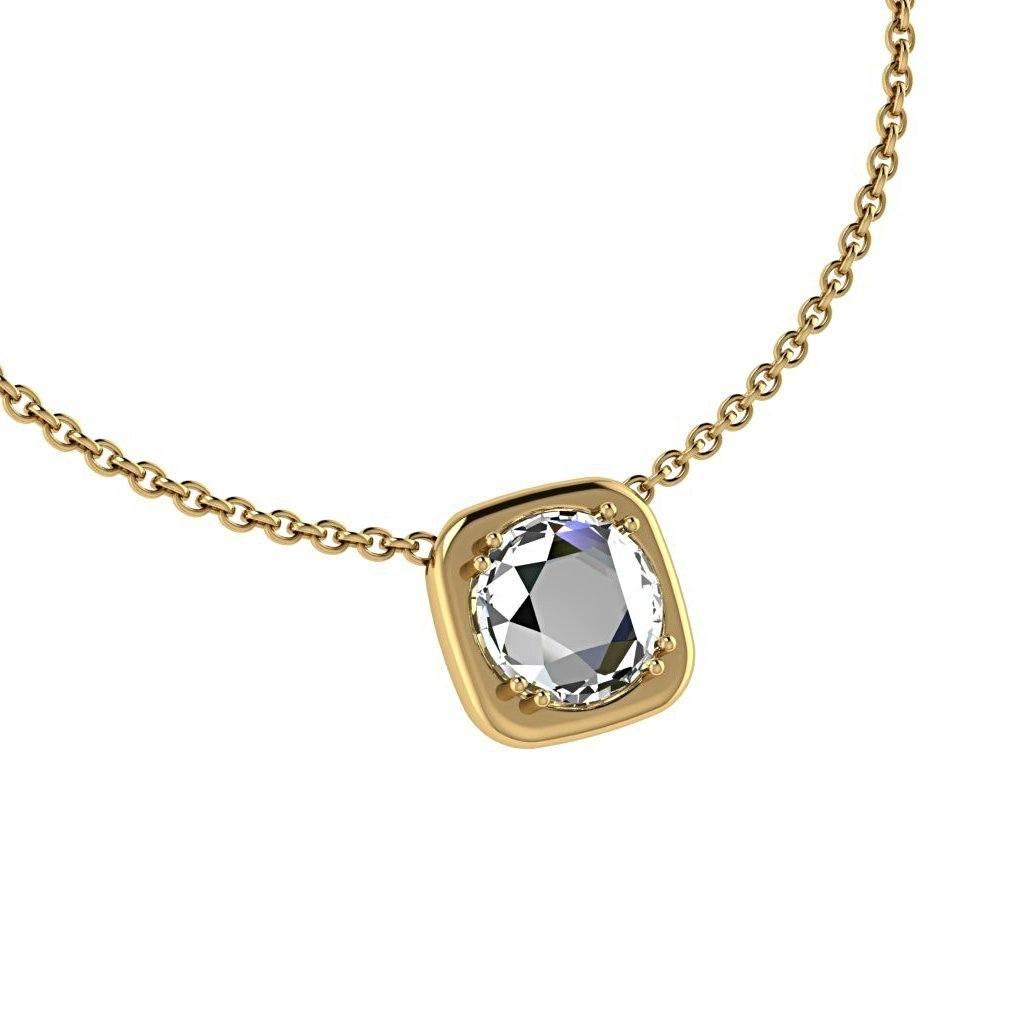 Rose Cut Diamond Pendant 18K Gold (2 ct. tw.) - Thenetjeweler