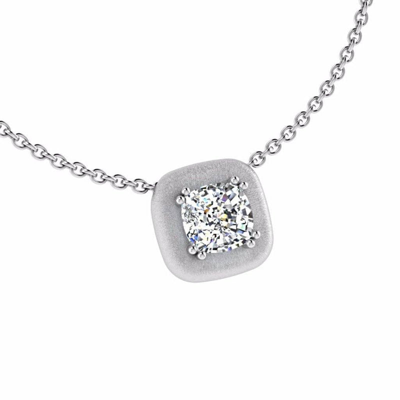 Cushion Diamond Solitaire Pendant 14K Gold - Thenetjeweler