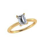 Emerald Cut Solitaire Diamond Ring - Thenetjeweler