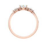 Trillion Blue Topaz and Diamond 18K Pink Gold - Thenetjeweler