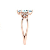 Trillion Blue Topaz and Diamond 18K Pink Gold - Thenetjeweler