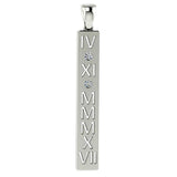 Diamond Personalized Roman Numerals Bar Pendant - Thenetjeweler