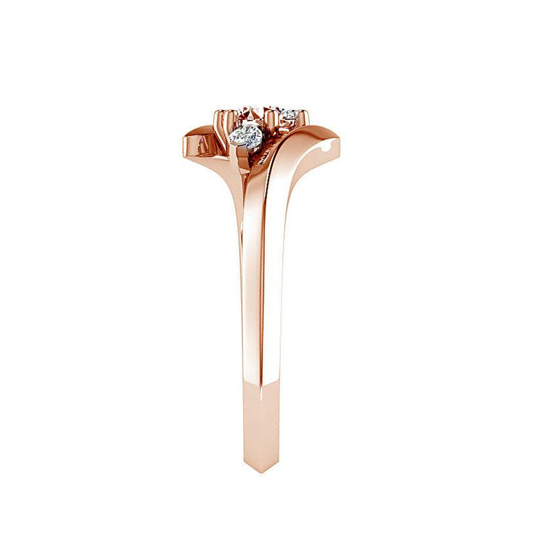 Three Stone Engagement Ring 18K Rose Gold - Thenetjeweler