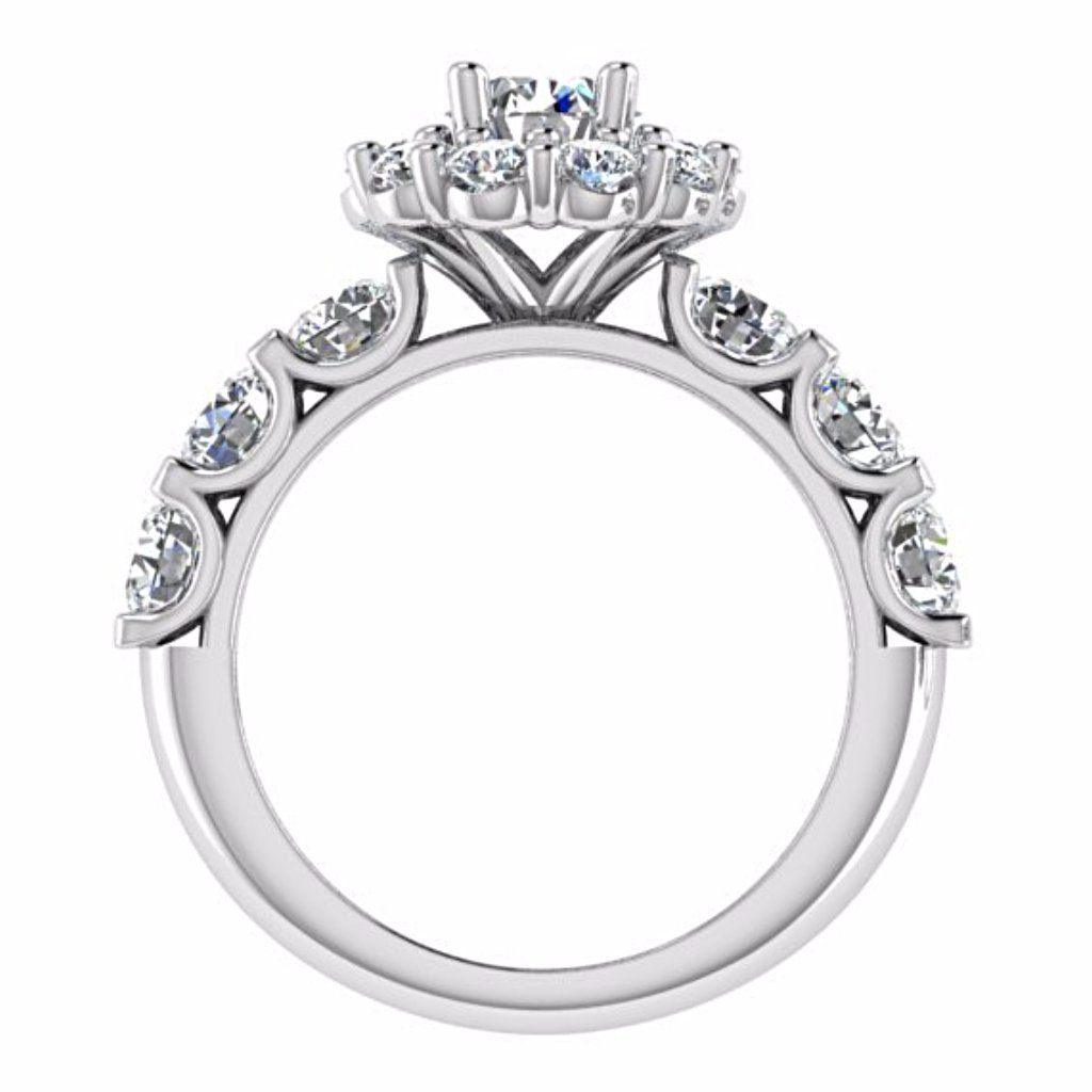 Oval Halo Diamond Ring and Eternity Set 18K Gold - Thenetjeweler