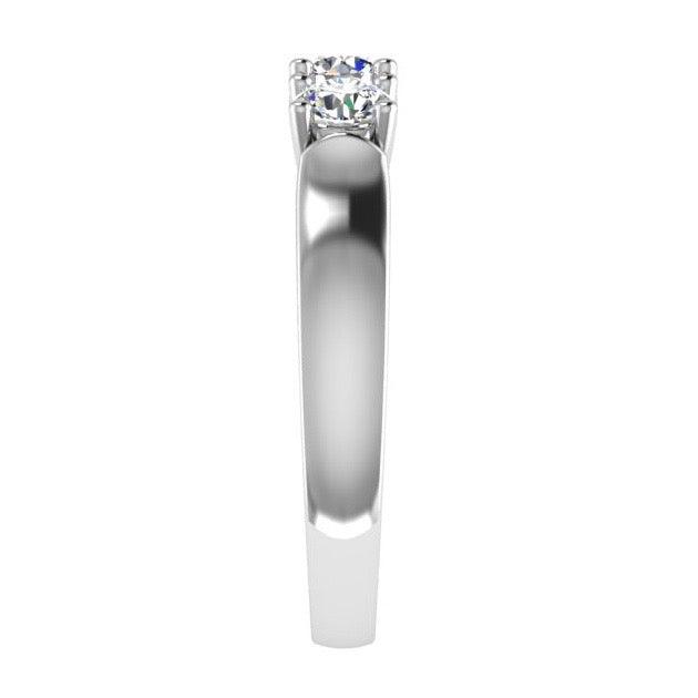 Round Three Stone Diamond Engagement Ring 18K Gold (0.90 ct.t.w). - Thenetjeweler