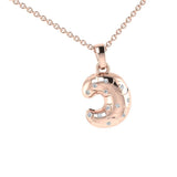 Croissant Dangling Pendant Gold with Diamonds - Thenetjeweler