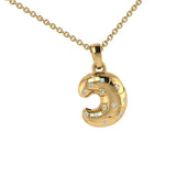 Croissant Dangling Pendant Gold with Diamonds - Thenetjeweler