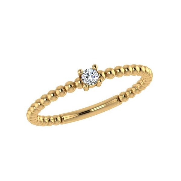 Diamond Beaded Ring 14k Gold - Thenetjeweler