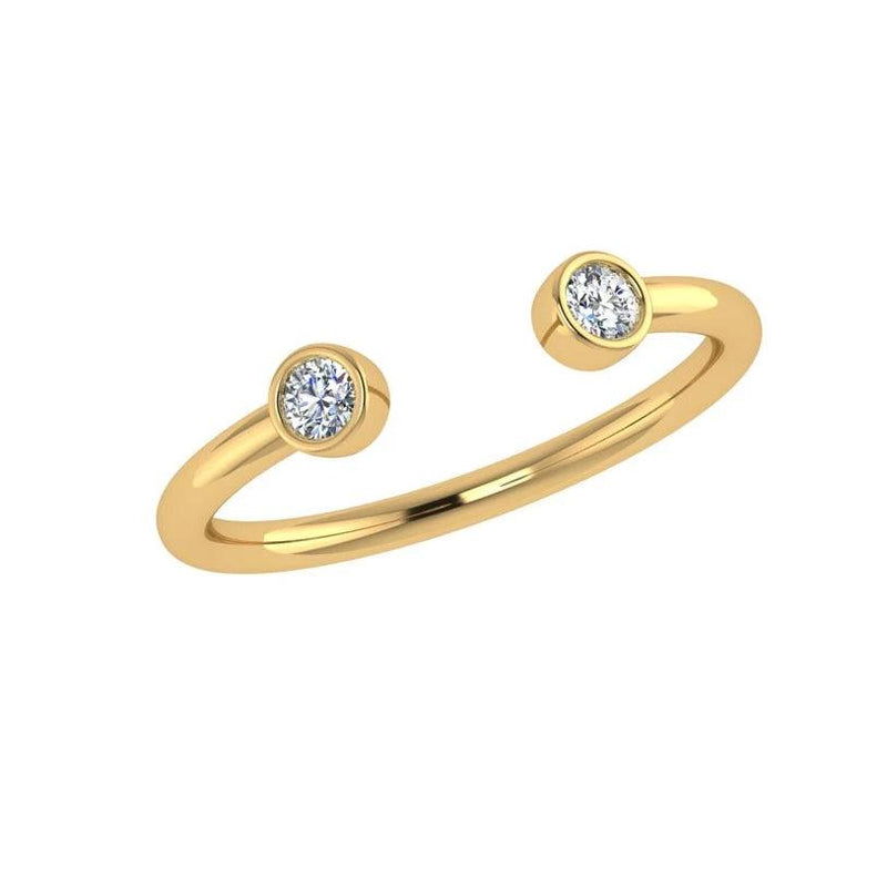 Diamonds Open Ring 14K Yellow Gold - Thenetjeweler