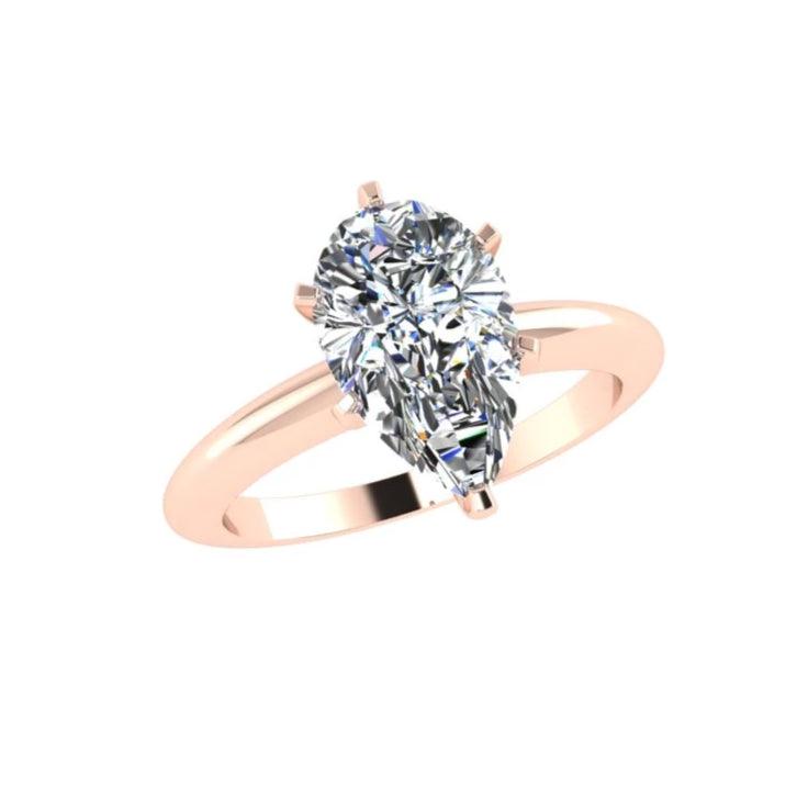 Pear Diamond Engagement Ring 18K White Gold - Thenetjeweler