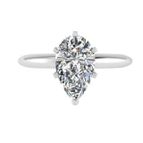 Pear Diamond Engagement Ring 18K White Gold - Thenetjeweler